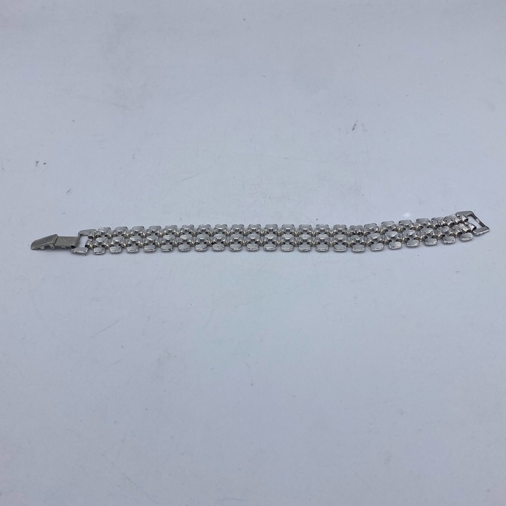 Vintage Napier Silver Tone 3/4” Wide Flexible Link Bracelet Size 7” - Picture 8 of 9